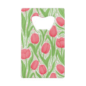 Tulpen in rood en groen creditkaart flessenopener (Achterkant)
