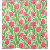 Tulpen in rood en groen douchegordijn (Voorkant)