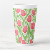 Tulpen in rood en groen latte mok (Voorkant)