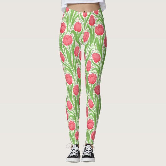 Tulpen in rood en groen leggings (Voorkant)