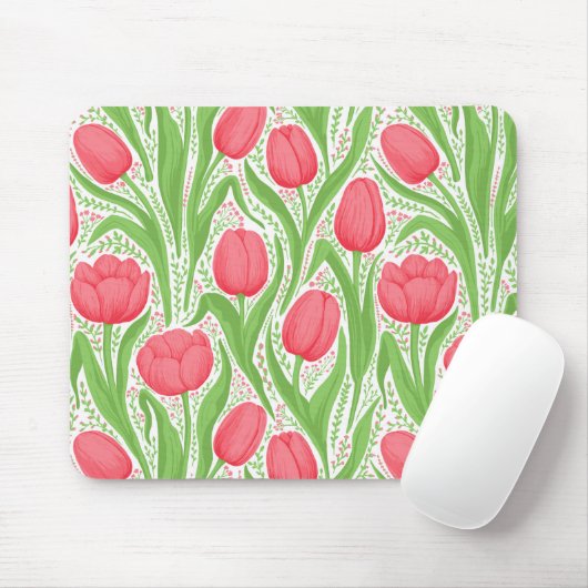 Tulpen in rood en groen muismat (Met muis)