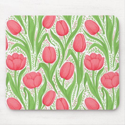 Tulpen in rood en groen muismat (Voorkant)