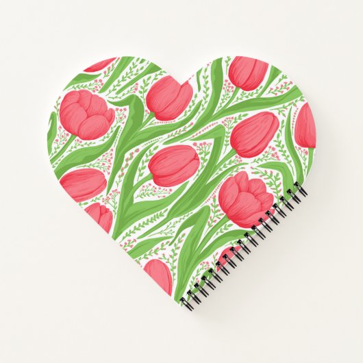 Tulpen in rood en groen notitieboek (Achterkant)