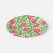 Tulpen in rood en groen papieren bordje (Gekanteld)