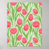 Tulpen in rood en groen poster (Voorkant)