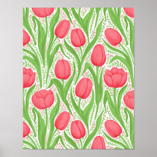 Tulpen in rood en groen poster