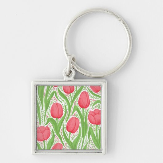 Tulpen in rood en groen sleutelhanger (Voorkant)
