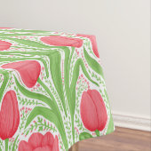 Tulpen in rood en groen tafelkleed (Voorbeeld)