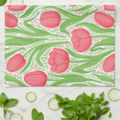 Tulpen in rood en groen theedoek (Gevouwen)