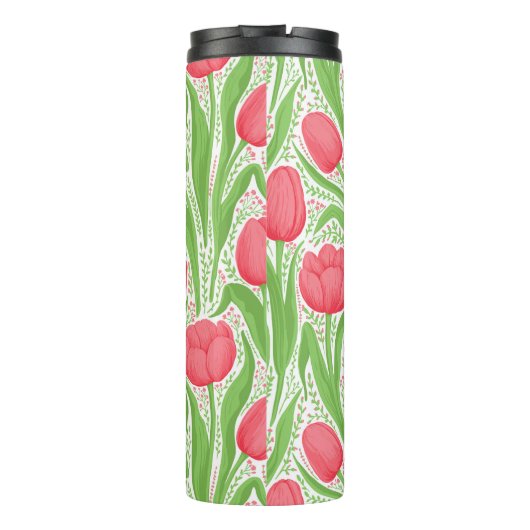 Tulpen in rood en groen thermosbeker (Achterkant)