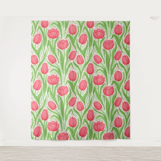 Tulpen in rood en groen wandkleed (Voorkant)