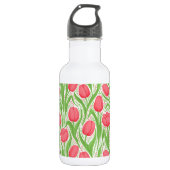 Tulpen in rood en groen waterfles (Voorkant)