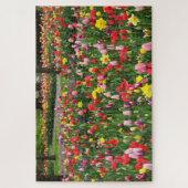 Tulpen in Springtime tuinpad kleurrijk groot Legpuzzel (Verticaal)