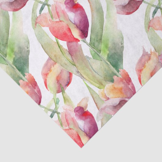 Tulpen in Springtime-Waterverf Tissuepapier (Detail)