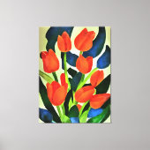 Tulpen in sterke kleuren: Rode Floral Canvas Afdruk (Voorkant)