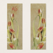 Tulpen in  stijl met Initialen Mini Visitekaartjes (Voorkant /achterkant)