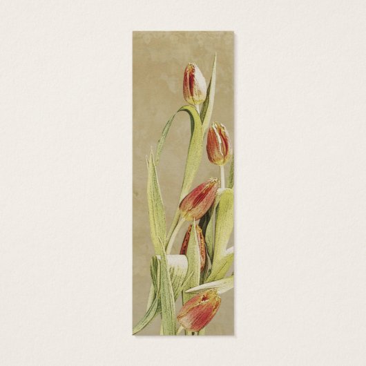 Tulpen in  stijl met Initialen Mini Visitekaartjes (Achterkant)