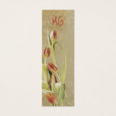 Tulpen in  stijl met Initialen Mini Visitekaartjes (Voorkant)