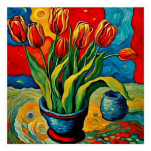 Tulpen in vaas perfect poster