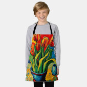 Tulpen in vaas schort (Gedragen)