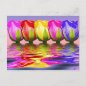 tulpen in water briefkaart (Voorkant)