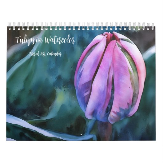 Tulpen in Waterverf Bloemenkunst Kalender (Hoes)