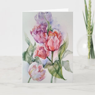 Tulpen in Waterverven Kaart