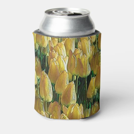 Tulpen in zongeel blikjeskoeler (Blikje Achterkant)