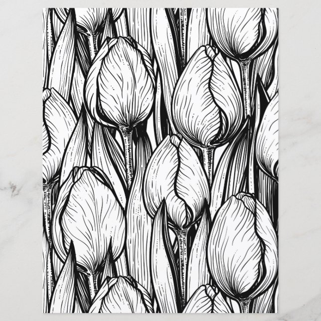 Tulpen in zwart-wit (Voorkant)