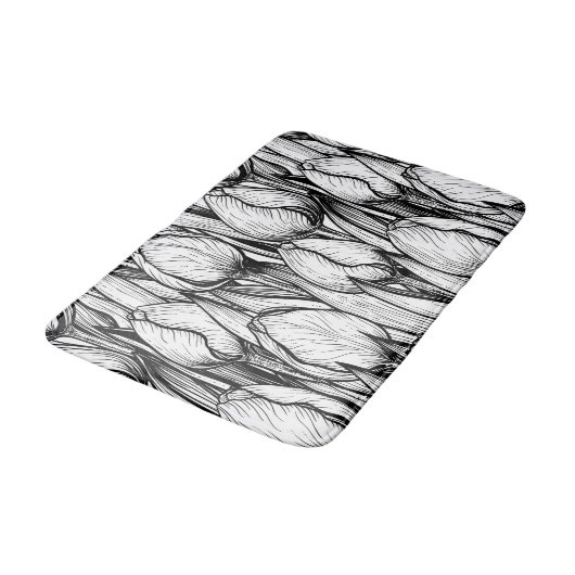 Tulpen in zwart-wit badmat (Gekanteld)