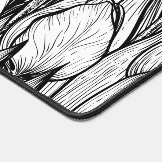 Tulpen in zwart-wit bureaumat (Hoek)