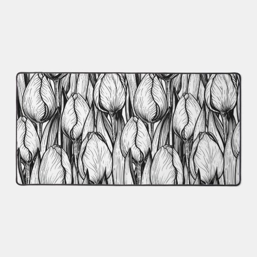 Tulpen in zwart-wit bureaumat (Voorkant)