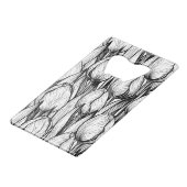 Tulpen in zwart-wit creditkaart flessenopener (Voorkant Gekanteld)