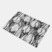 Tulpen in zwart-wit deurmat (Schuin)