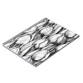 Tulpen in zwart-wit notitieboek (Linkerzijde)