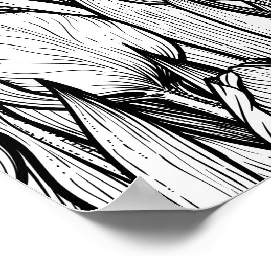 Tulpen in zwart-wit poster (Hoek)