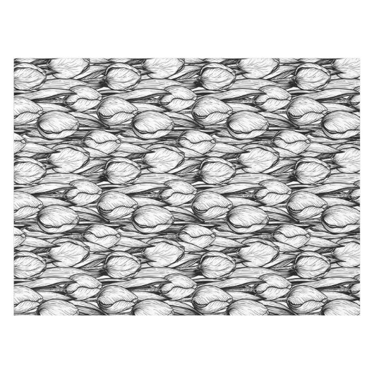 Tulpen in zwart-wit tafelkleed (Voorkant (Horizontaal))