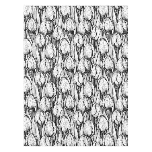 Tulpen in zwart-wit tafelkleed (Voorkant)