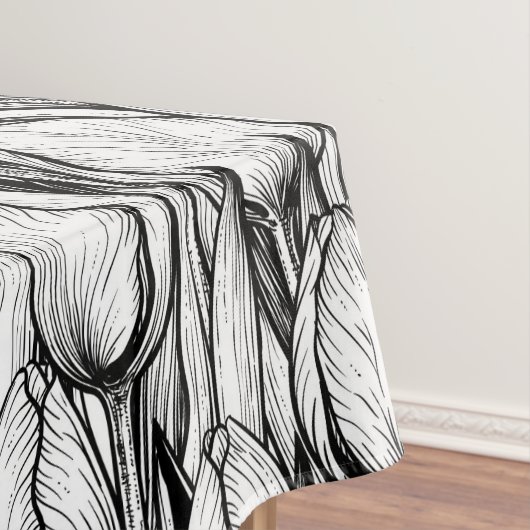 Tulpen in zwart-wit tafelkleed (Voorbeeld)