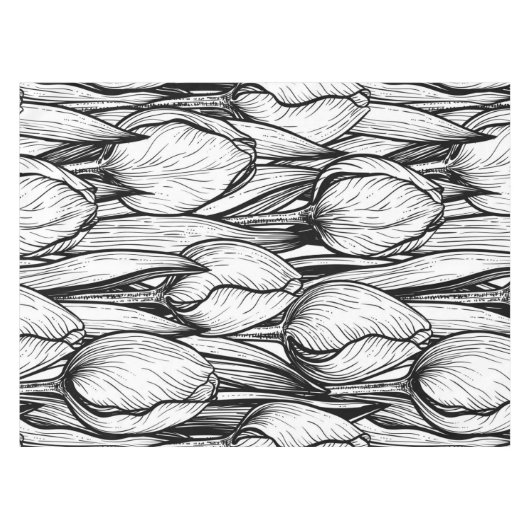 Tulpen in zwart-wit tafelkleed (Voorkant (Horizontaal))