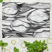 Tulpen in zwart-wit theedoek (Gevouwen)