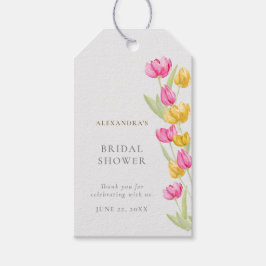 Tulpen Kalligrafie Roze Spring Boho Vrijgezellenfe Cadeaulabel