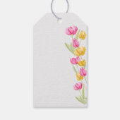 Tulpen Kalligrafie Roze Spring Boho Vrijgezellenfe Cadeaulabel (Achterkant)