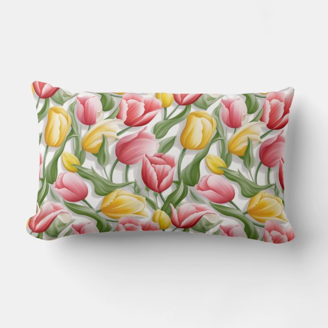Tulpen Katoenen Worp Kussen (Voorkant)