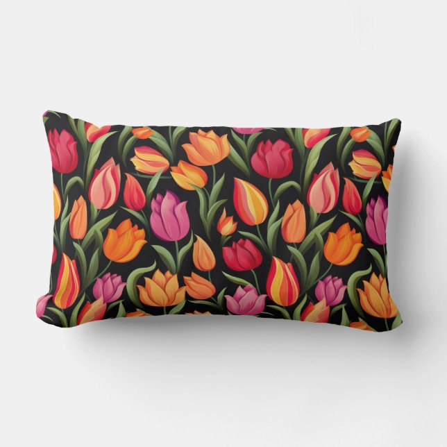 Tulpen Katoenen Worp Kussen (Voorkant)