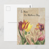 Tulpen kruipen op Beige  Wallpaper Mothers Briefkaart (Voorkant / Achterkant)