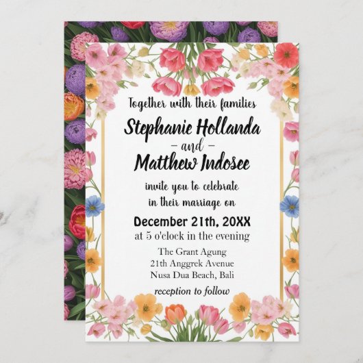 Tulpen Liefde Passie Eeuwige Eenheid in Bruiloft - Kaart (Voorkant / Achterkant)