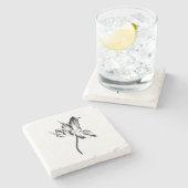 Tulpen lijn bloem illustratie. stenen onderzetter (Zijkant)