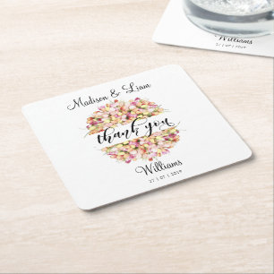 Tulpen met dank aan uw potlood Art Calligrafie Kartonnen Onderzetters