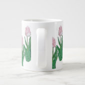 Tulpen met drie roze grote koffiekop (Achterkant)